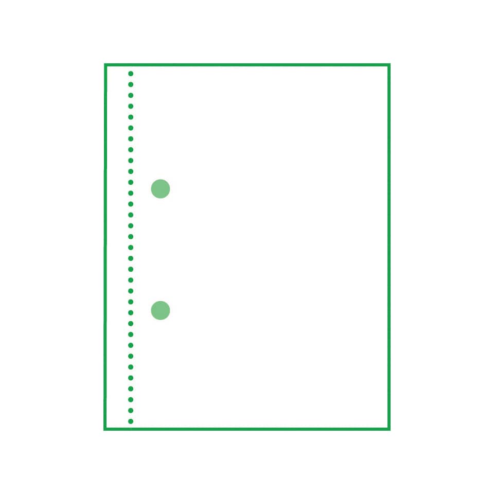 notebook, Binder, Stichpunkte, Lochung, grüne Rand