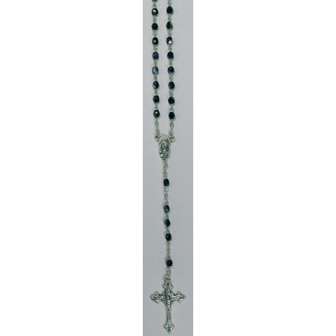 Rosenkranz Kristallperlen, blau  11/132