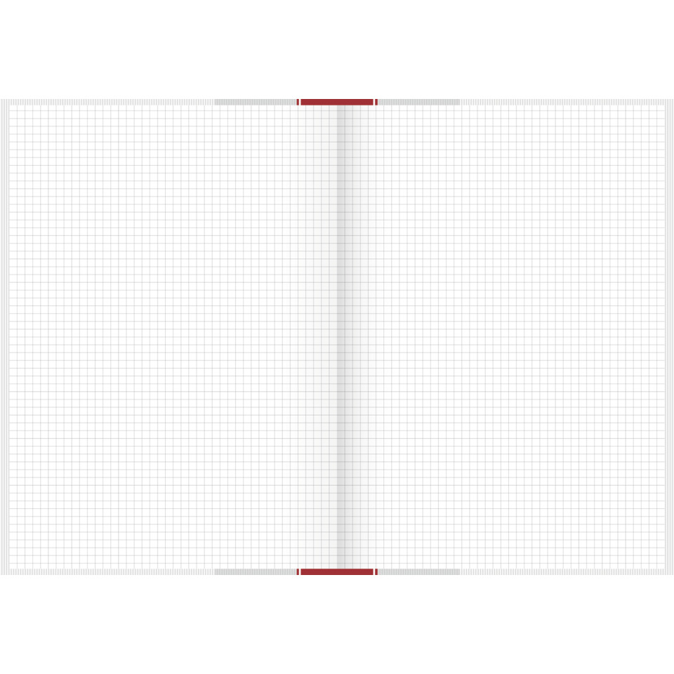 Gitternetz, Notizbuch, Papier, offen, Buchrücken