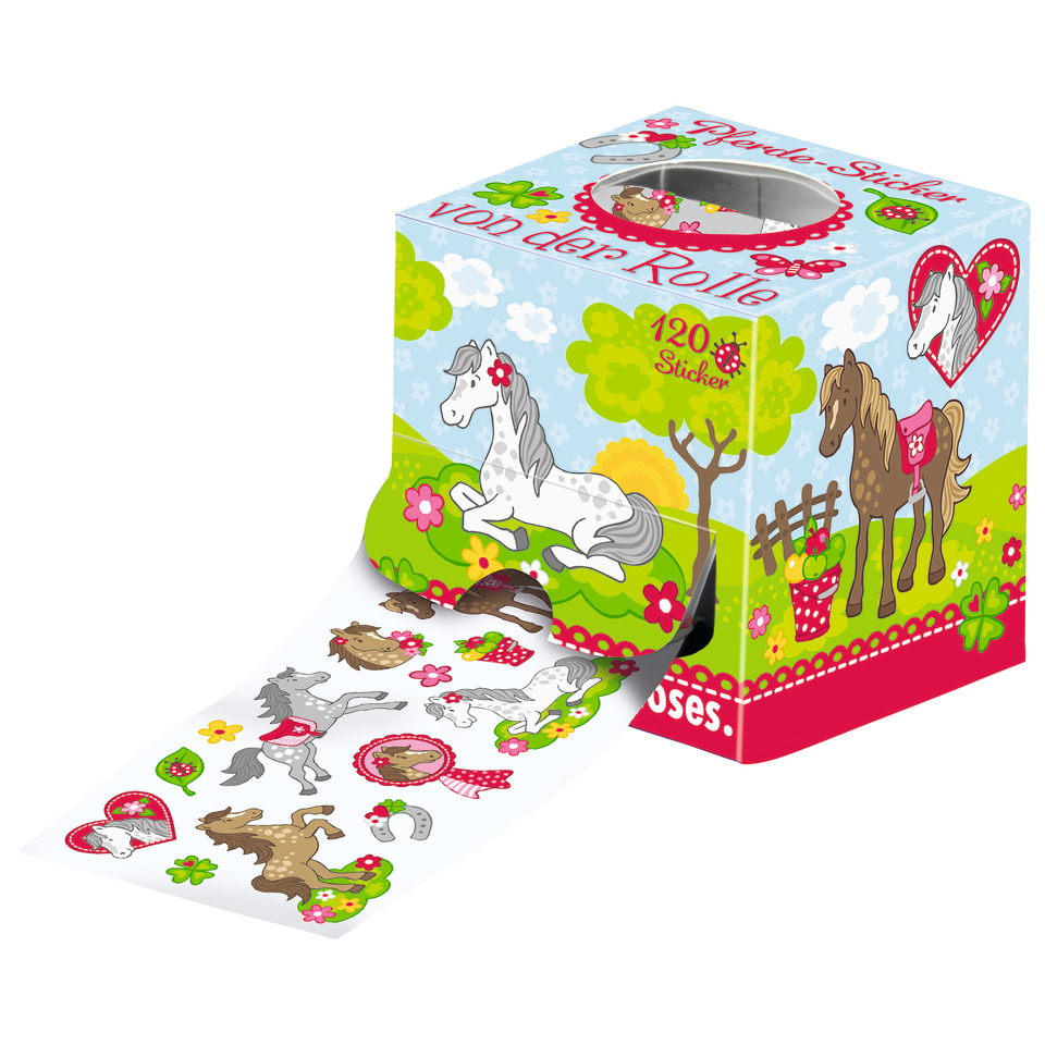 Pferde-Aufkleber, Stickerblatt, Tiermotive, Motivaufkleber, 120 Sticker