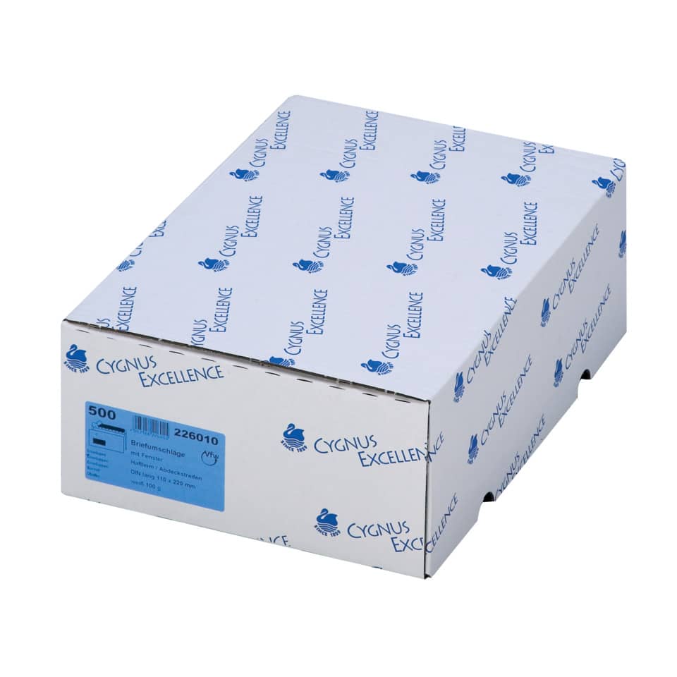 Briefumschlag, Kopierpapier, Box, 500-Blatt, Weiß