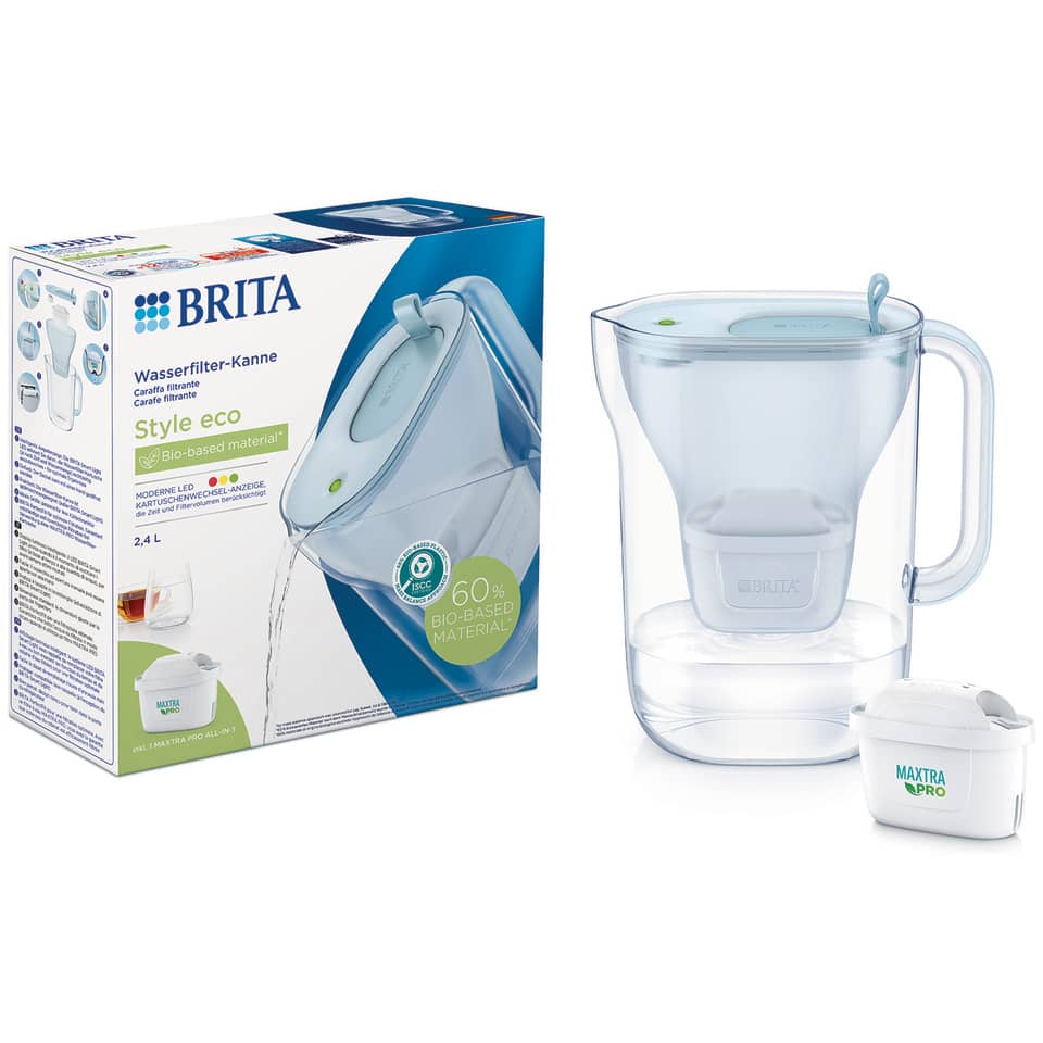 Wasserkanne, Filterkanne, Brüherweiterung, Bio-basiertes Material, 2,4 L