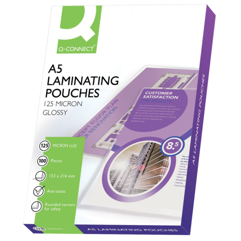 Laminierhülle, A5, 2 x 125mym, 100 Stück Q-CONNECT KF04108