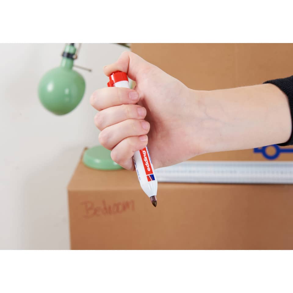 Marker, Whiteboard marker, Red cap, Fine tip, Edding