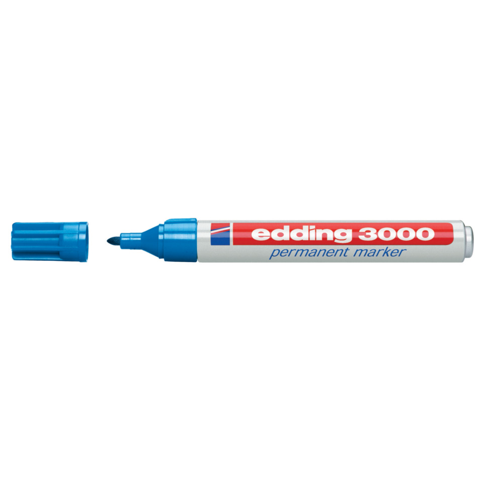 Permanentmarker 3000, Rundspitze, nachfüllbar, 1,5-3mm, hellblau EDDING 4-3000010