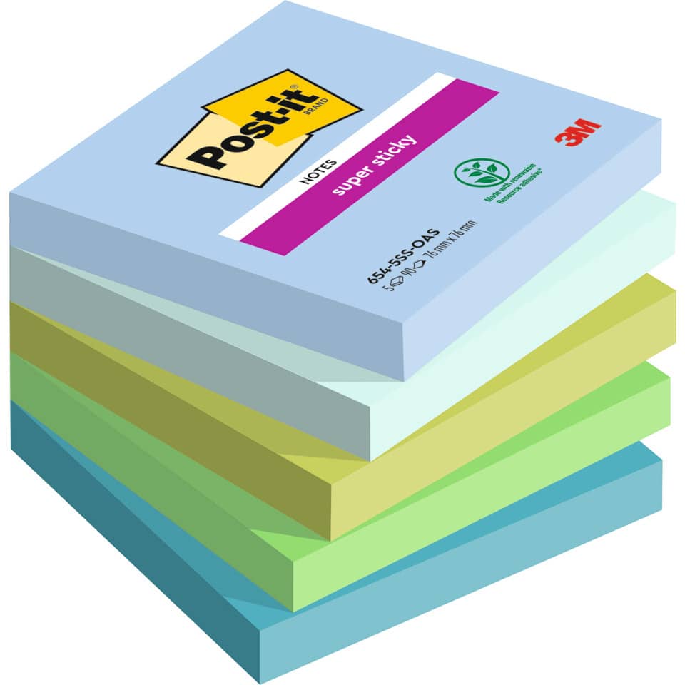 Notizblöcke, Post-it Sticky Notes, Super Sticky, Farbenstapel, Kreativpapier