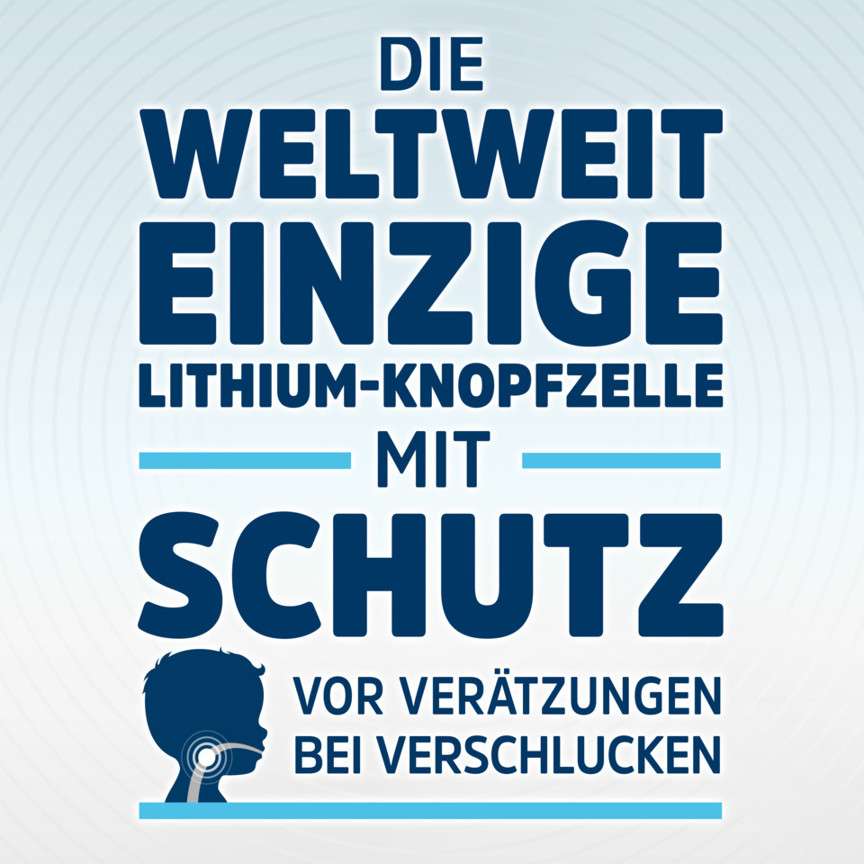 Lithium-Button Cell, Schutz, Verzögerungen, vor Verätzungen, Knopfzelle Schutz