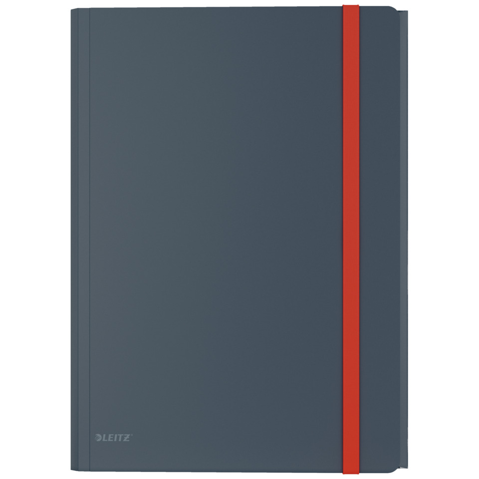 Notizbuch, Hardcover, A5, Grau, Gummiband, Notizbuch, Notizheft, A5, Gummiband, blau