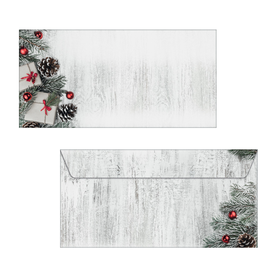 weihnachtskarte, umschlag, weihnachtlich, holzoptik, deko