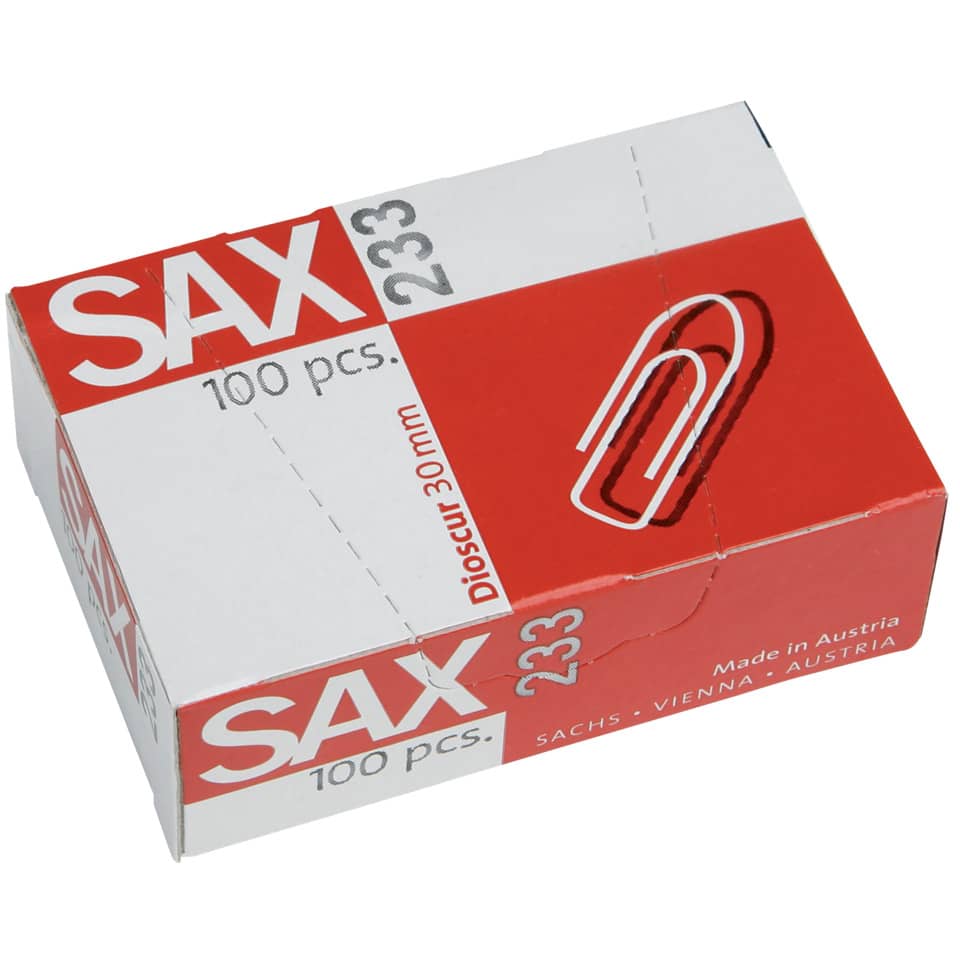 Büroklammer 30mm 100ST verzinkt SAX 1-233-00 100ST