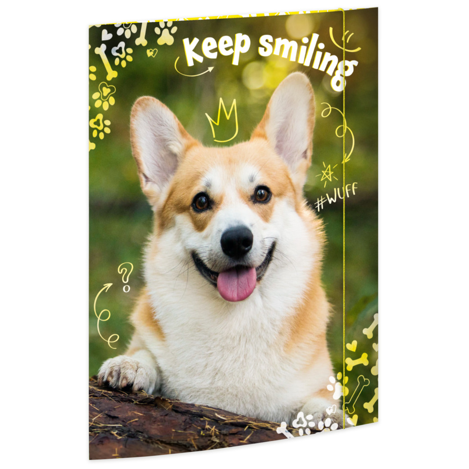 Hund, Corgi, Poster, Wanddeko, Leinenoptik