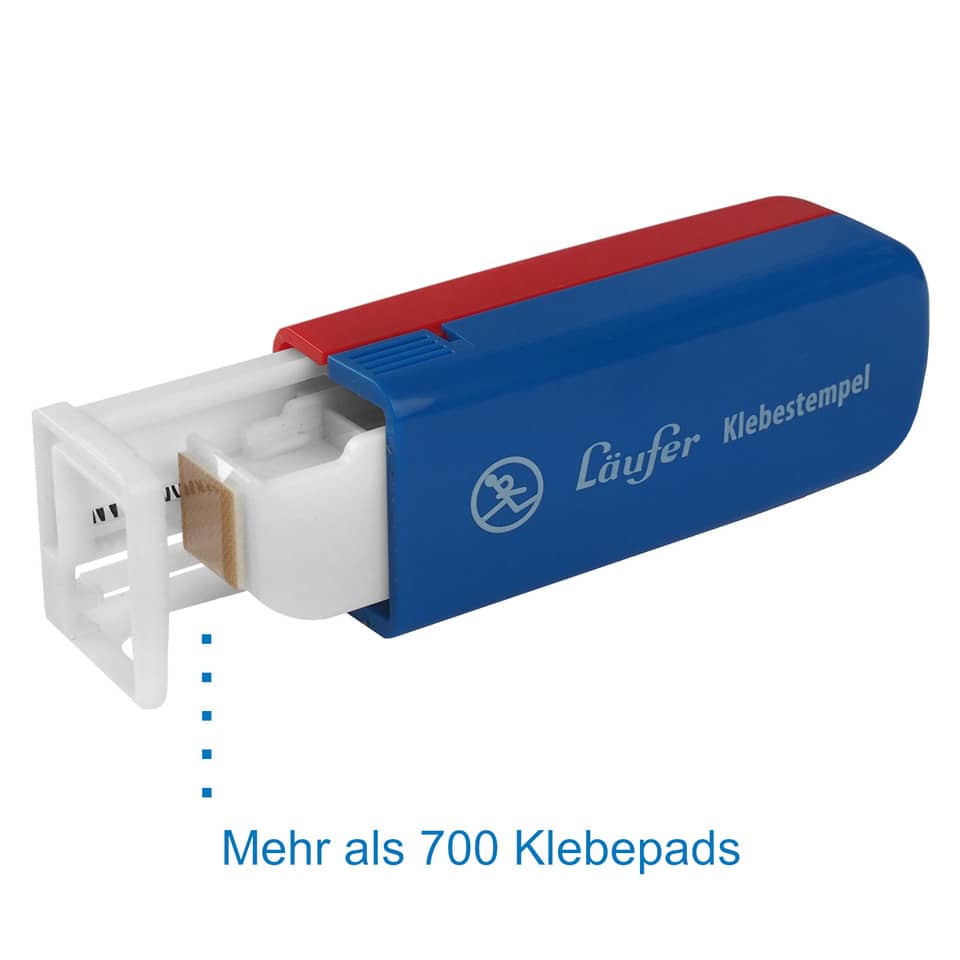 Klebepunkt, Klebestempel, Klebepunktstempel, Klebeetikett, Läufer Tintenstempel