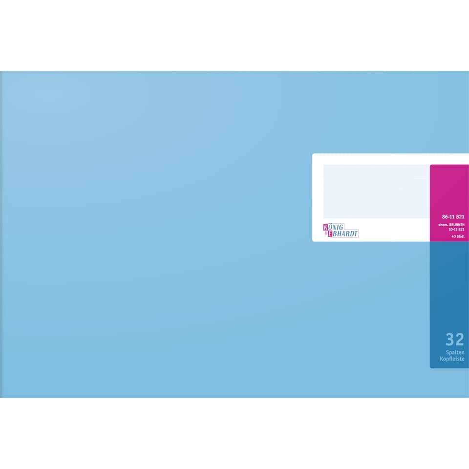 Spaltenbuch mit Kopfleiste 420×255 mm, 80 Seiten, Spaltenschema, Karton, magenta/hellblau KÖNIG & EBHARDT 86-11821
