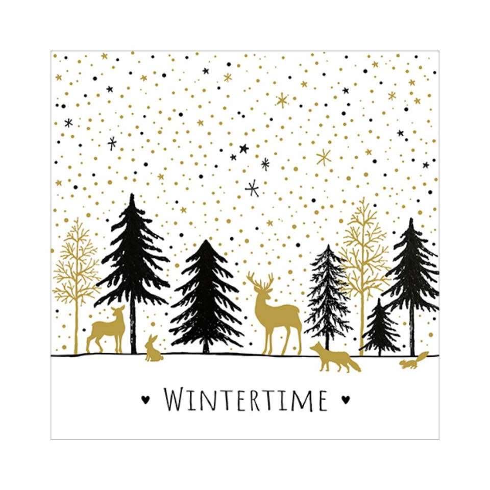 Winter, Rehe, Wald, Schnee, Silhouetten
