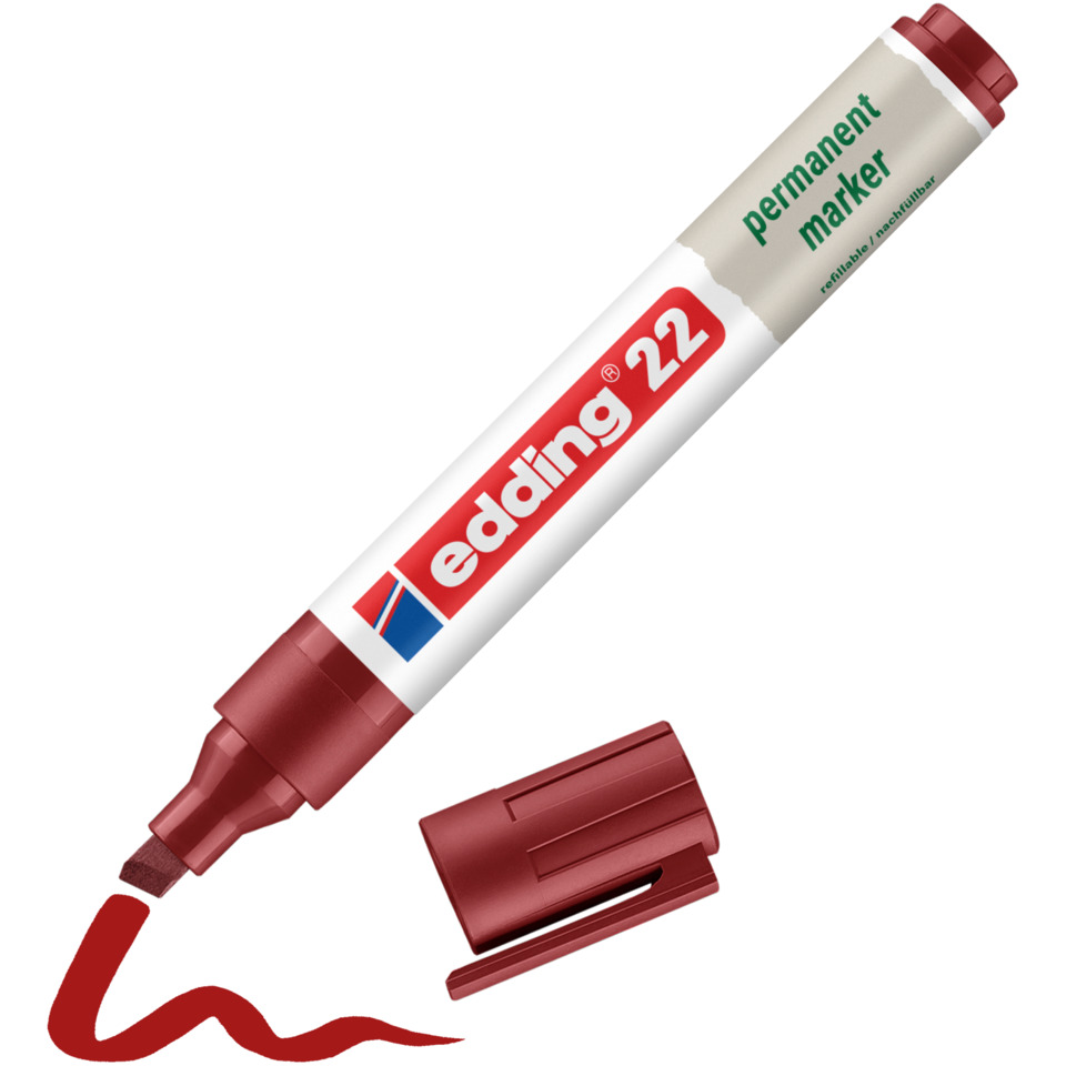 Permanentmarker, Marker, Wandstift, Rot, nachfüllbar