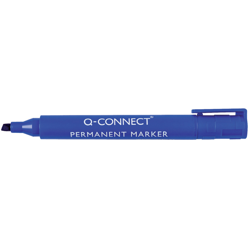 Permanentmarker, Marker, Kuli?, Markertext, Blau, Permanent Marker, Blau, Kernspitze, Markierstift, Q-Connect