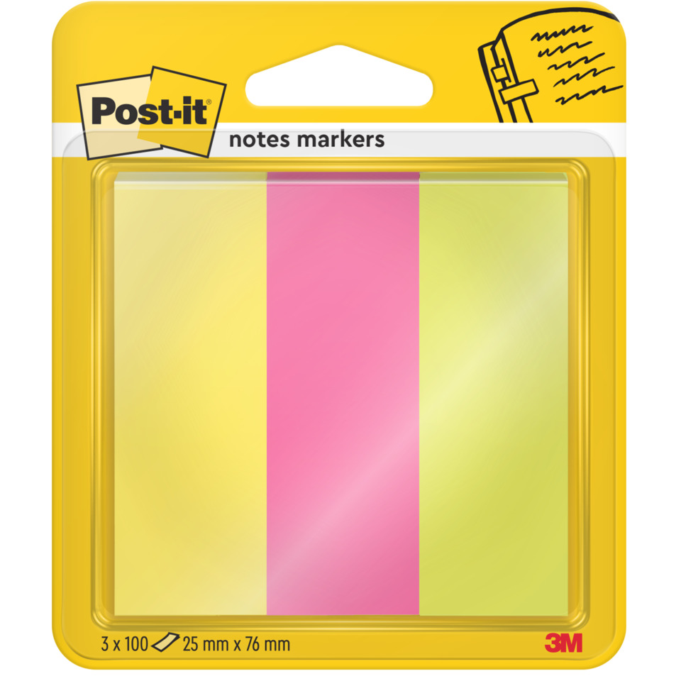 Post-it, Notizmarker, Neonfarben, Haftnotizen, 3 Stück