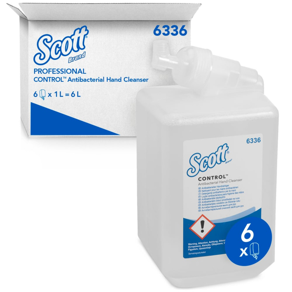 Händedesinfektionsmittel, Antibakteriell, Kastenbox, 6x1L, Scott Control