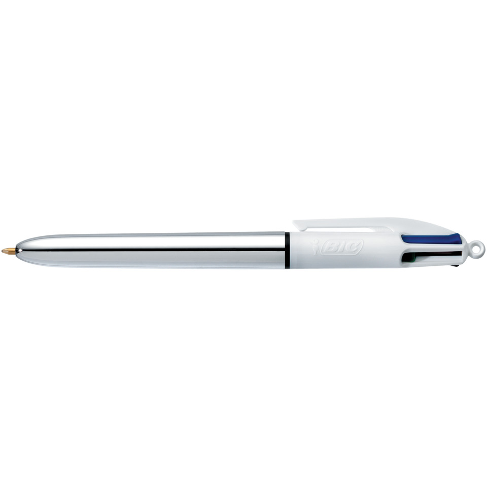 Vierfarbkugelschreiber 4 Colours® Shine, 0,4 mm, silber BIC 919380