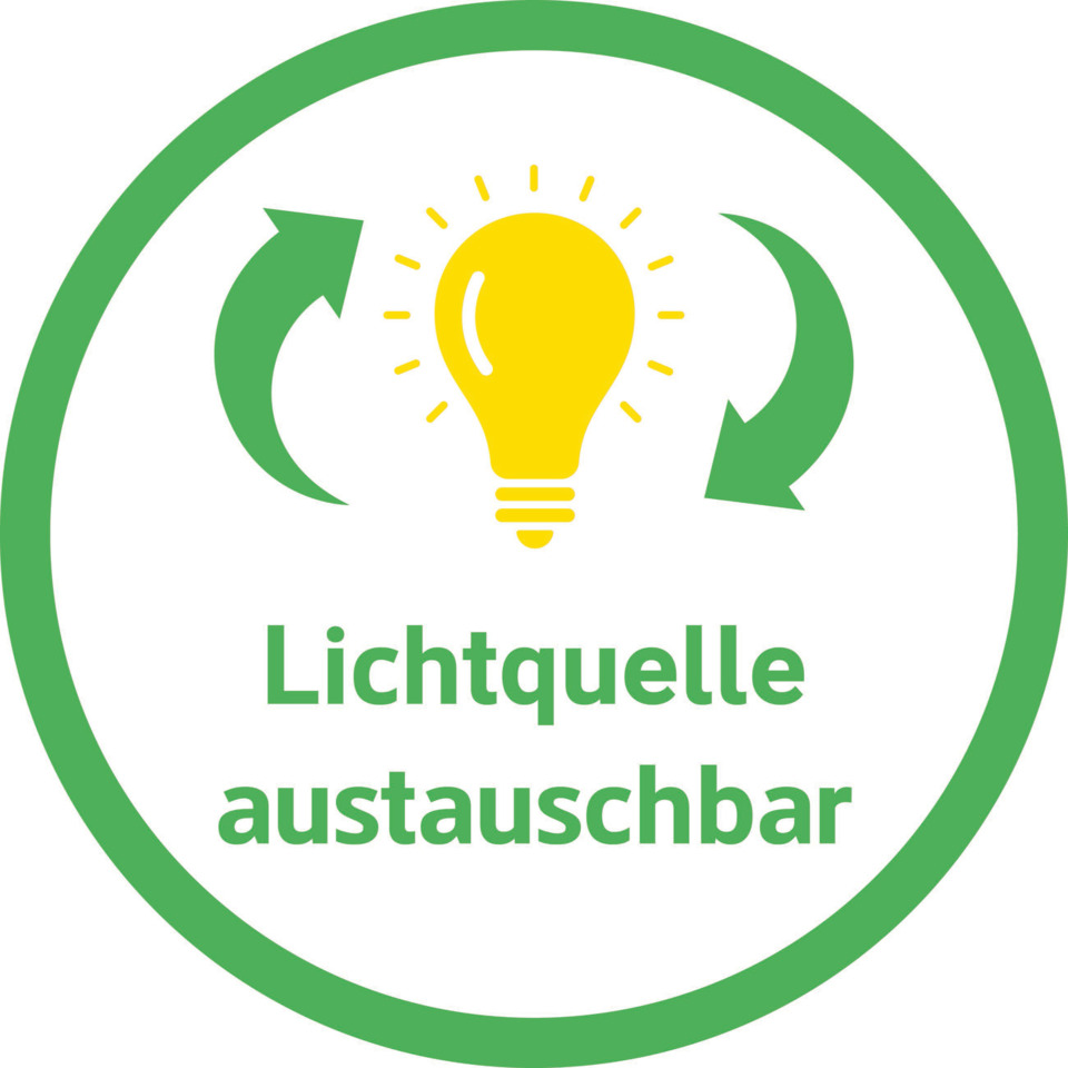 Lichtquellen, Symbol, Recycling, Wechselbar, Rundzeichen