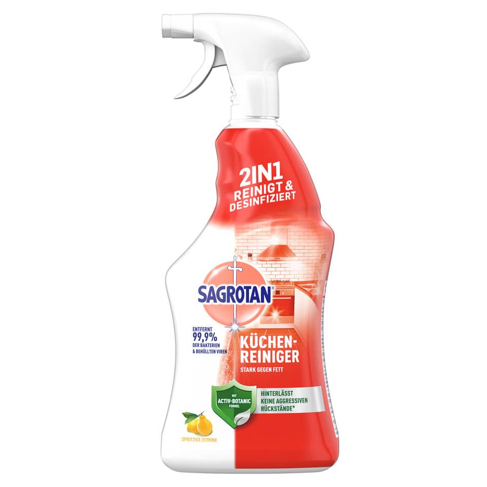 Küchenreiniger, Reinigungsmittel, Sprühflasche, Zitrone, 2in1 Reinigung