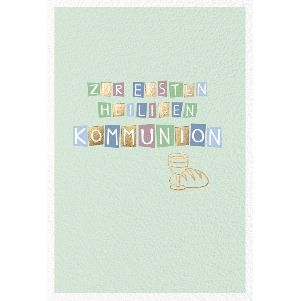 kommunion, erste heilige feier?, kinderkarte, feier, katholisch