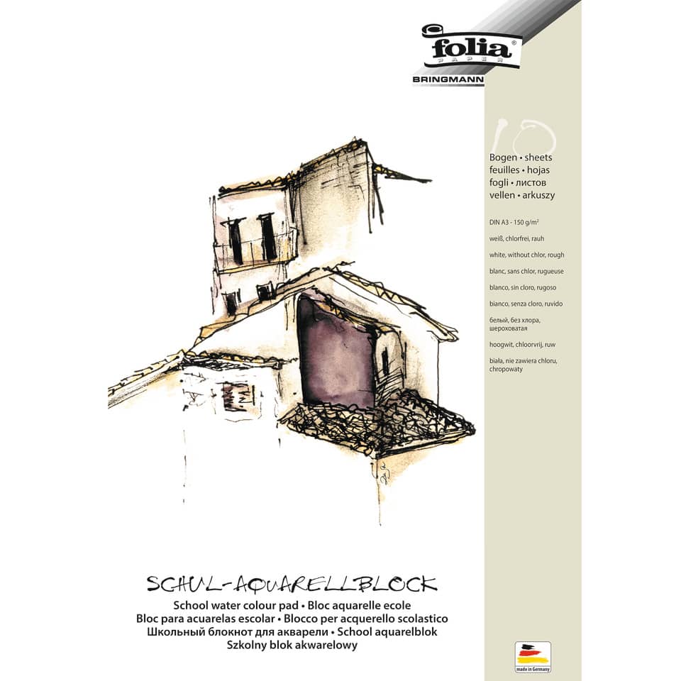 Schul-Aquarellblock, Aquarellblock, Schulblock, Schulbedarf, Aquarellpapier
