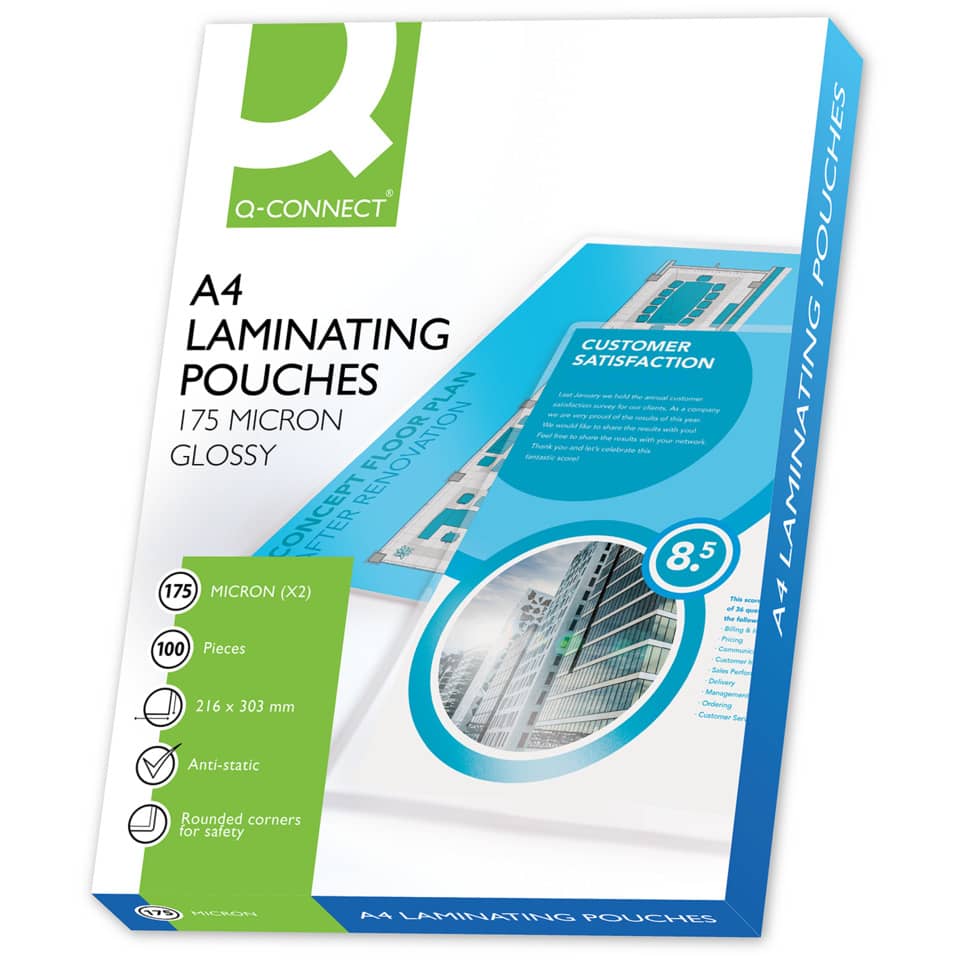 A4, Laminating pouches, 175 micron, glossy, anti-static