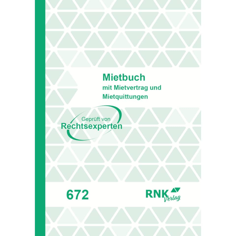 Mietbuch, Mietvertrag, Mietquittungen, Rechtsexperten, RNK Verlag