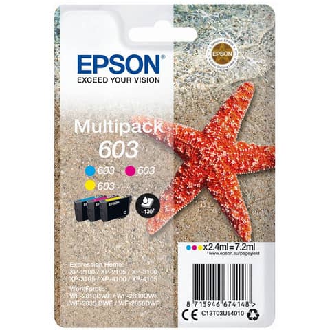 Multipack Ink Nr.603 cyan, magenta, yellow EPSON C13T03U54010