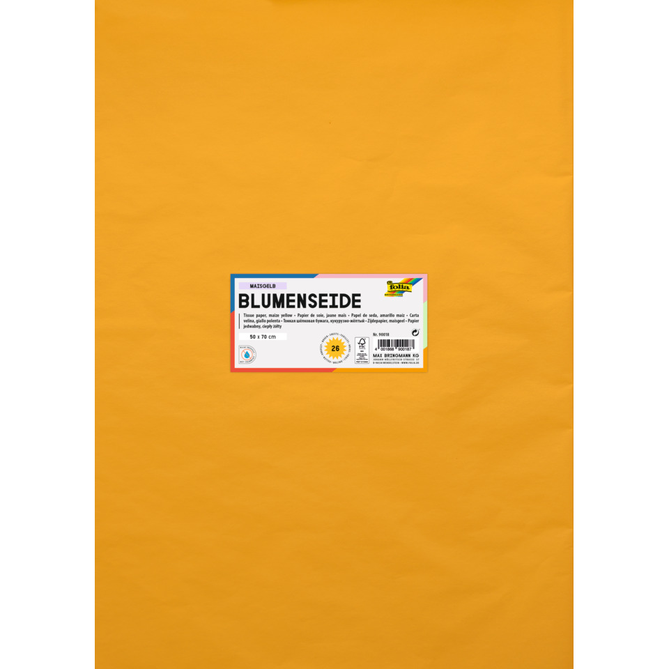 orange, tissue paper, blumen seide, packung, 50x70 cm
