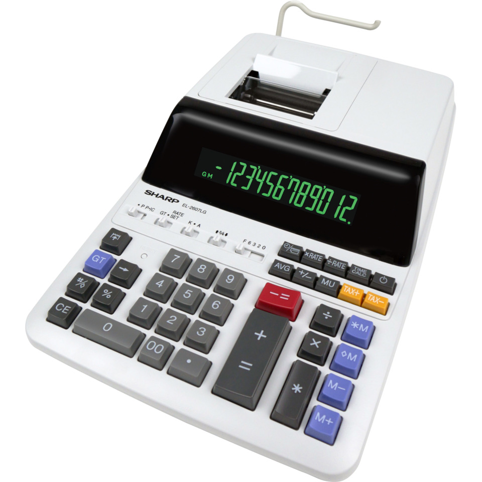Taschenrechner, Schreibmaschine, Desktop-Kassierer, LCD-Anzeige, Schwarze Tasten