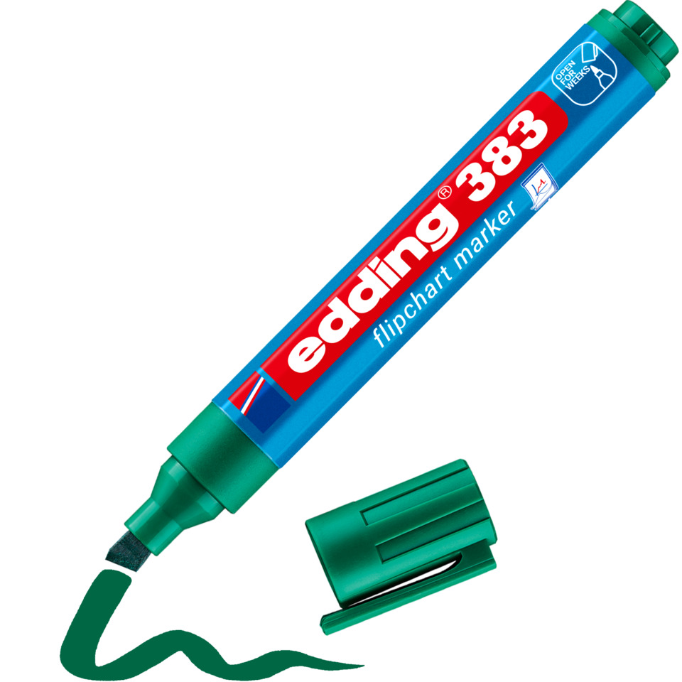 marker, flipchart marker, grüner marker, trockener radierer, ergonomische kappe