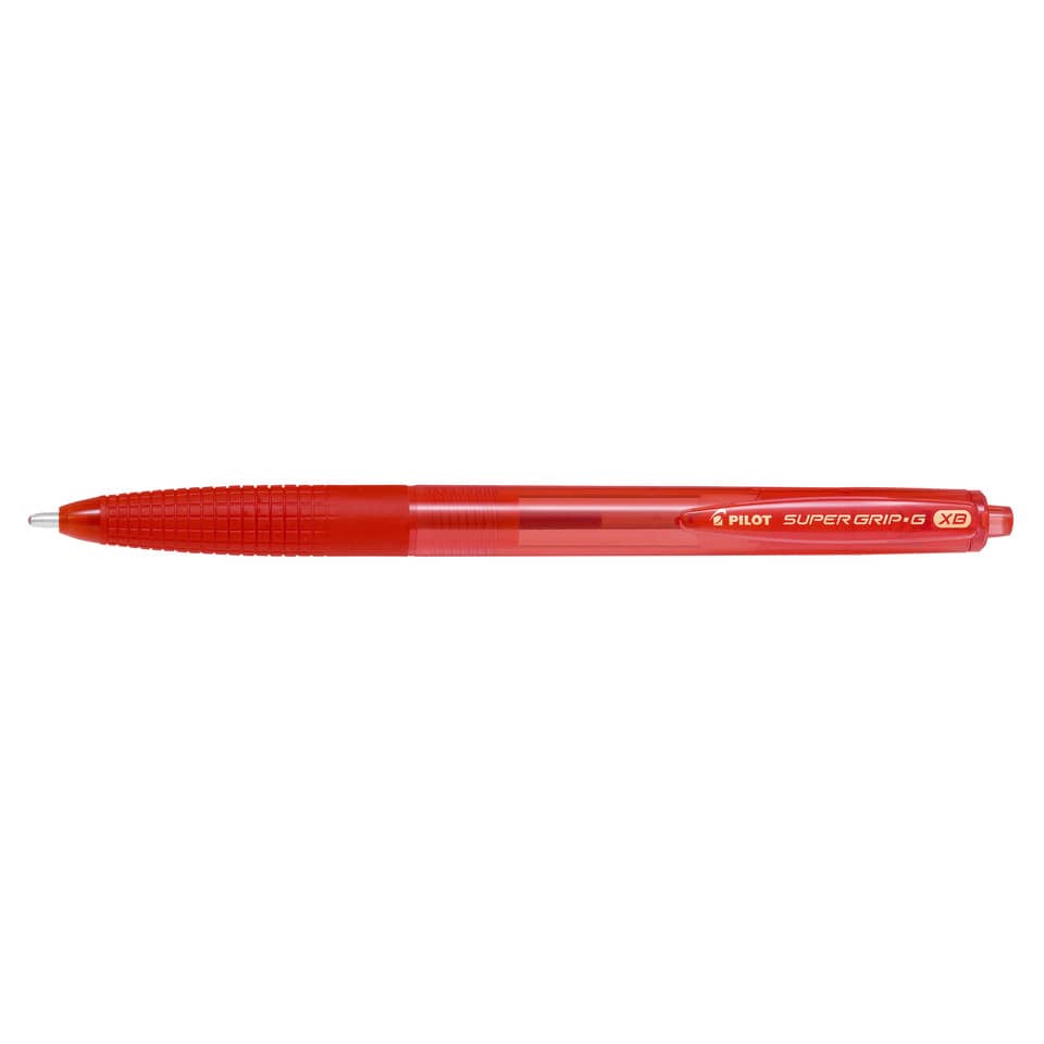 Kugelschreiber, Rot, Gummiarmiert, Klickmechanik, Pilot Super Grip G