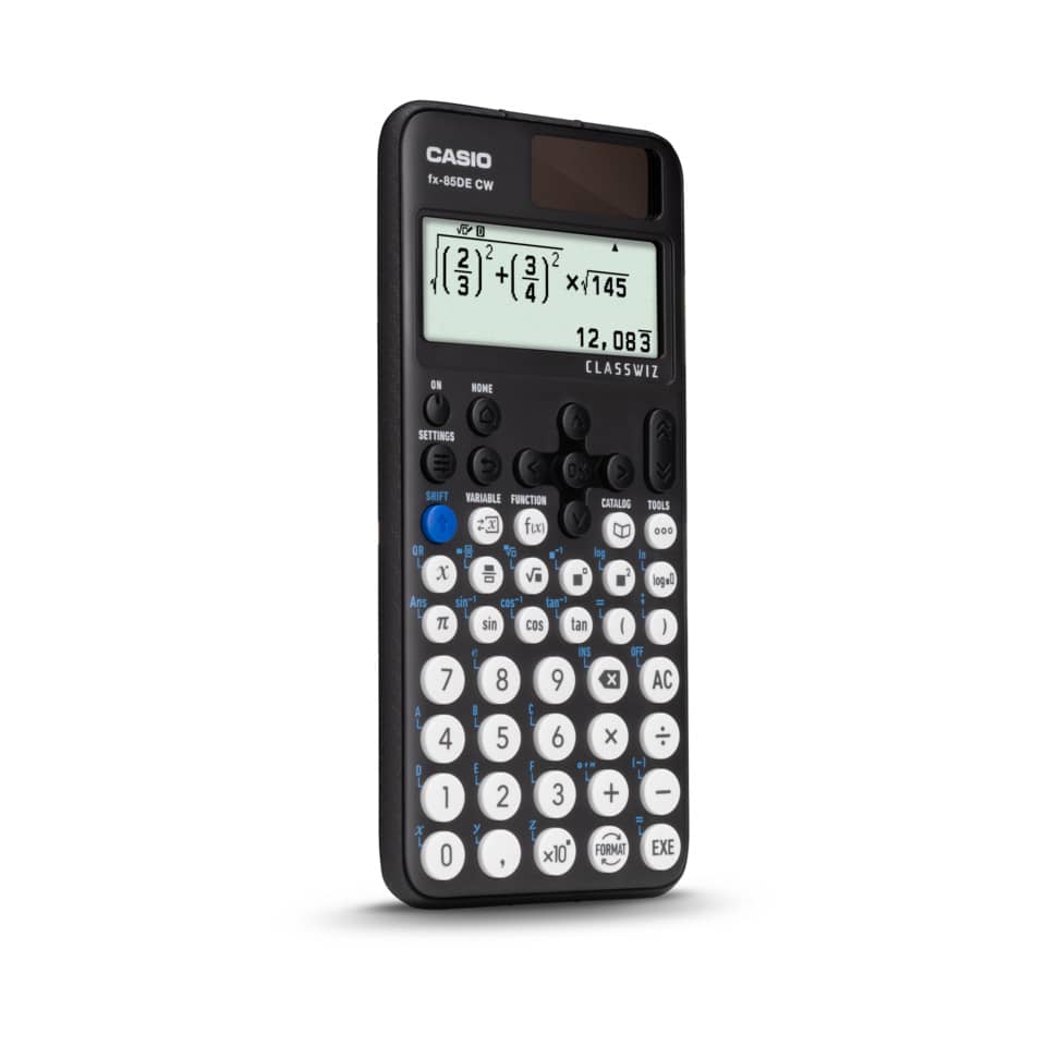 Taschenrechner, Casio fx-85DE CW, Wissenschaftlicher Taschenrechner, Tastenfeld, Schwarz