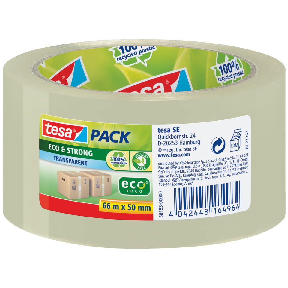 transparent, pack, Klebeband, Öko, 66 m x 50 mm