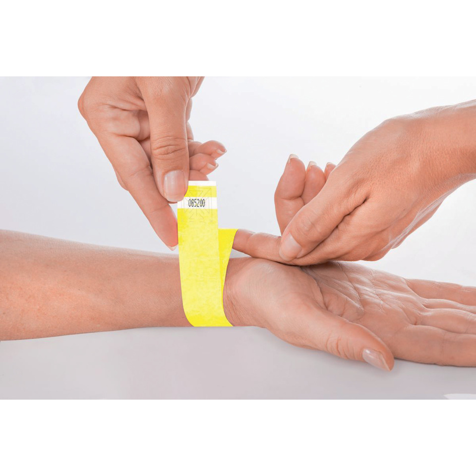 Ärztischer Verband, Klebepflaster, Gelber Verband, Wird am Handgelenk befestigt, Sticketband