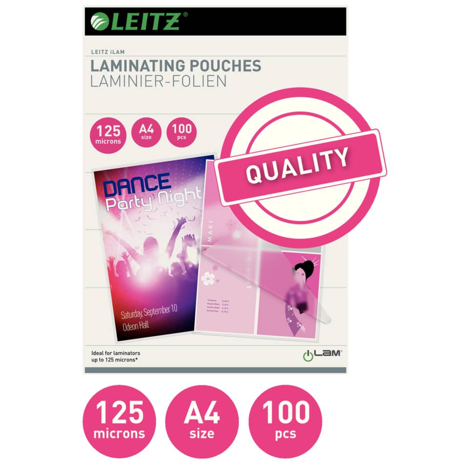 laminierfolien, A4 Größe, 100 Stück, pink, Qualitätstempel
