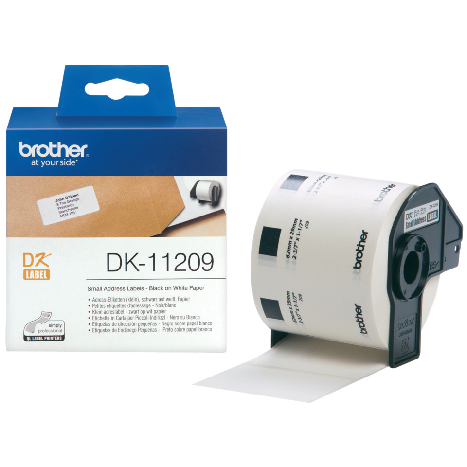 Etikettenrolle, Klebeetiketten, Druckaufkleber?, Etikettenband, Brother DK-11209