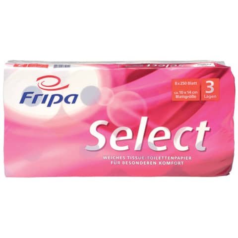 Toilettenpapier 3-lagig 8RL weiß   Select FRIPA 1030806