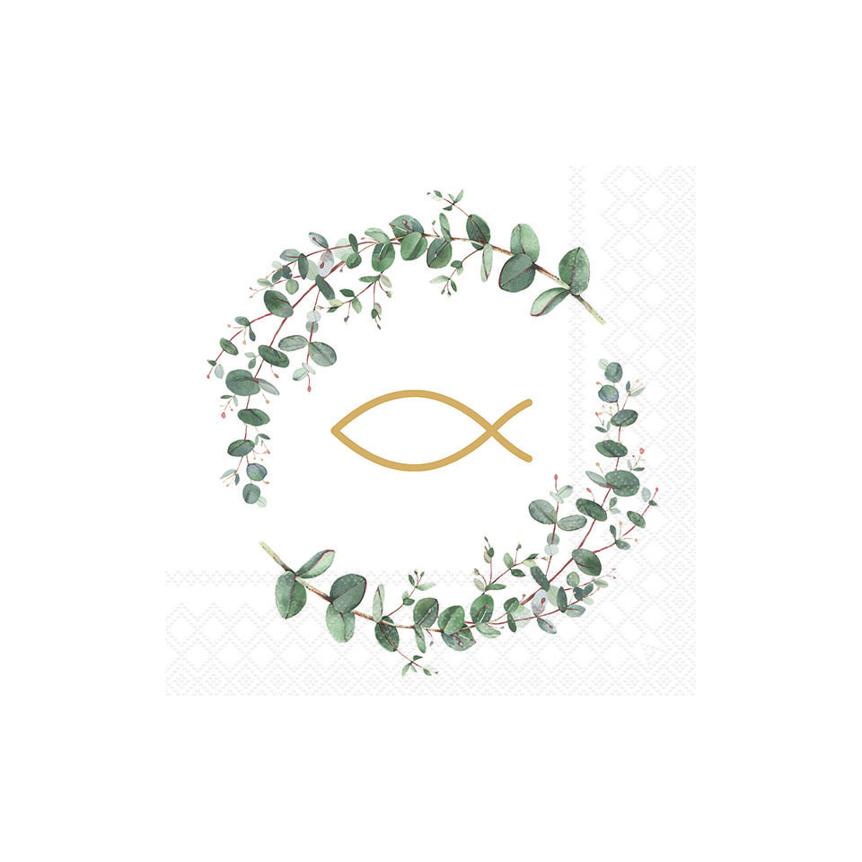 symbol, fish, kranz, grünpflanze, kreis