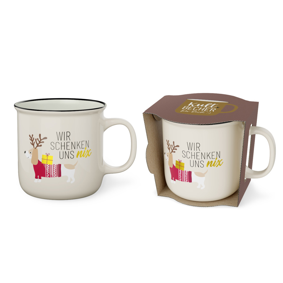 Tasse, Becher, Weihnachtsmotiv, Dekoration, Geschenkverpackung