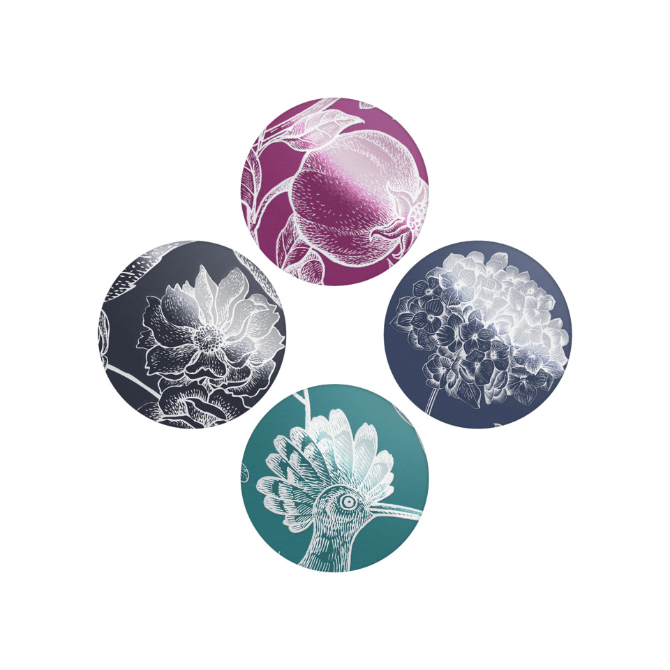Blütenmuster, Kissenkontur, Blume, Dekor-Design, Kollektion Circles