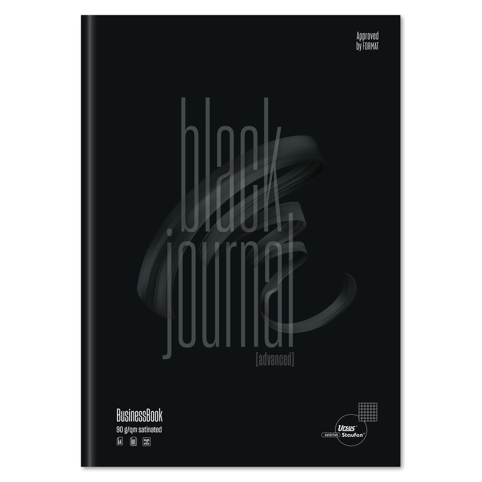 BusinessBook, Hardcover, Schwarz, Abstraktes Design, A4-Papier