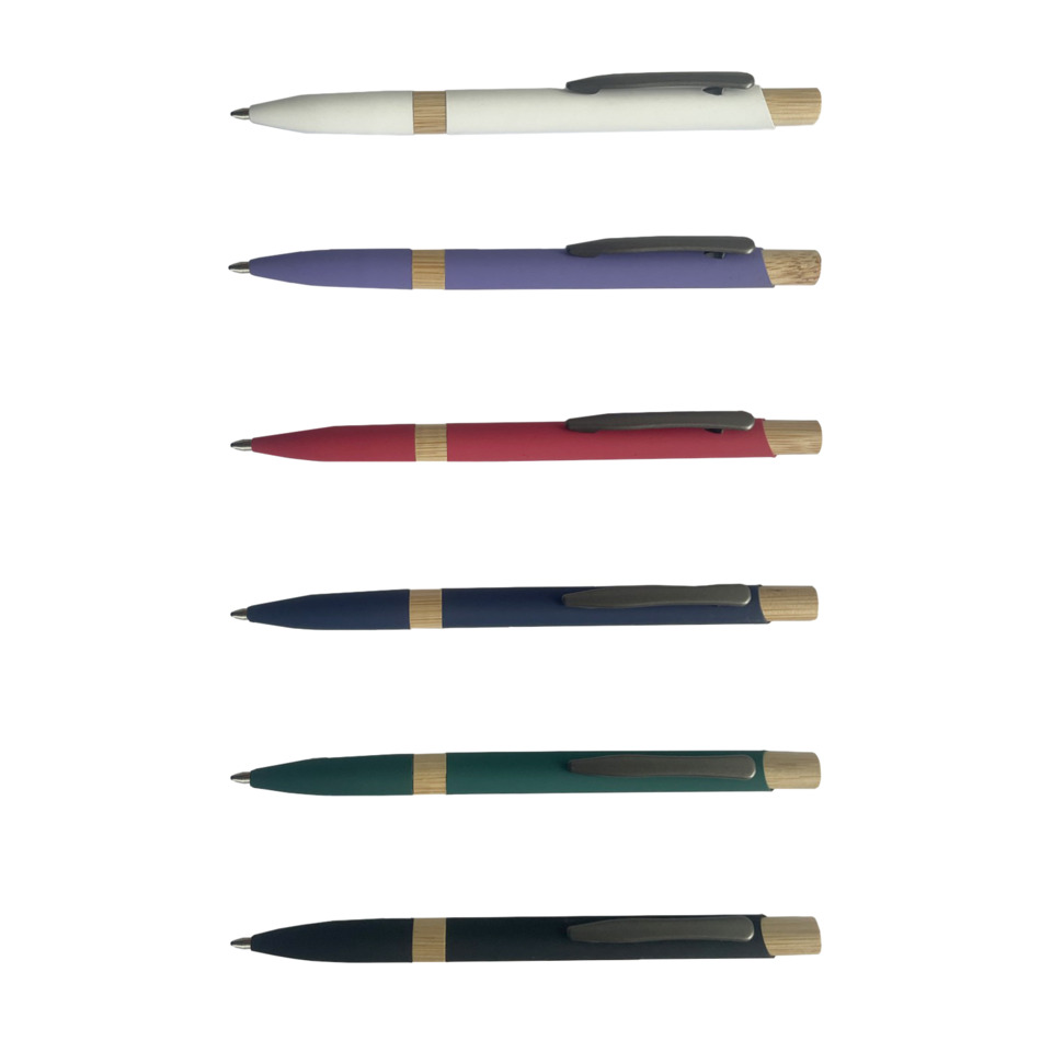 Stift, Kugelschreiber, Mehrfarbig, Holzgriff, Clip