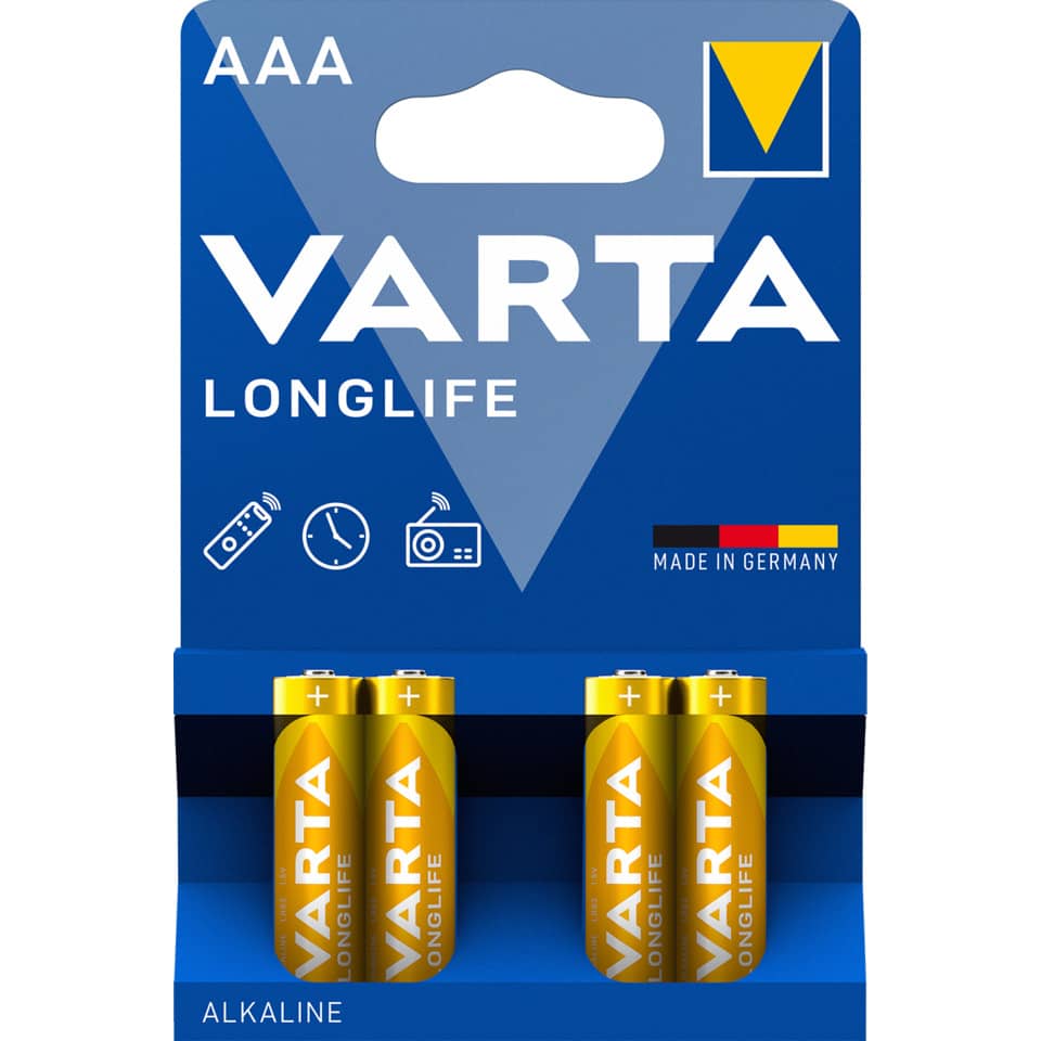 Batterie Alkali-Mangan Longlife, LR03/AAA/Micro, 4 Stück VARTA 4103 101 414