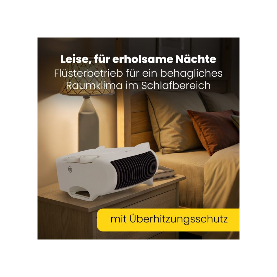 Kompaktheizlüfter, Kissen, Nachttisch, Nachtlicht-Design, Überhitzungsschutz