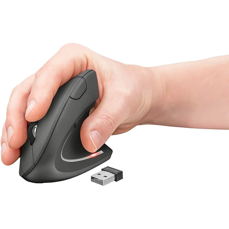 ergonomisch, drahtlos, Maus, Scrollrad, USB-A Adapter