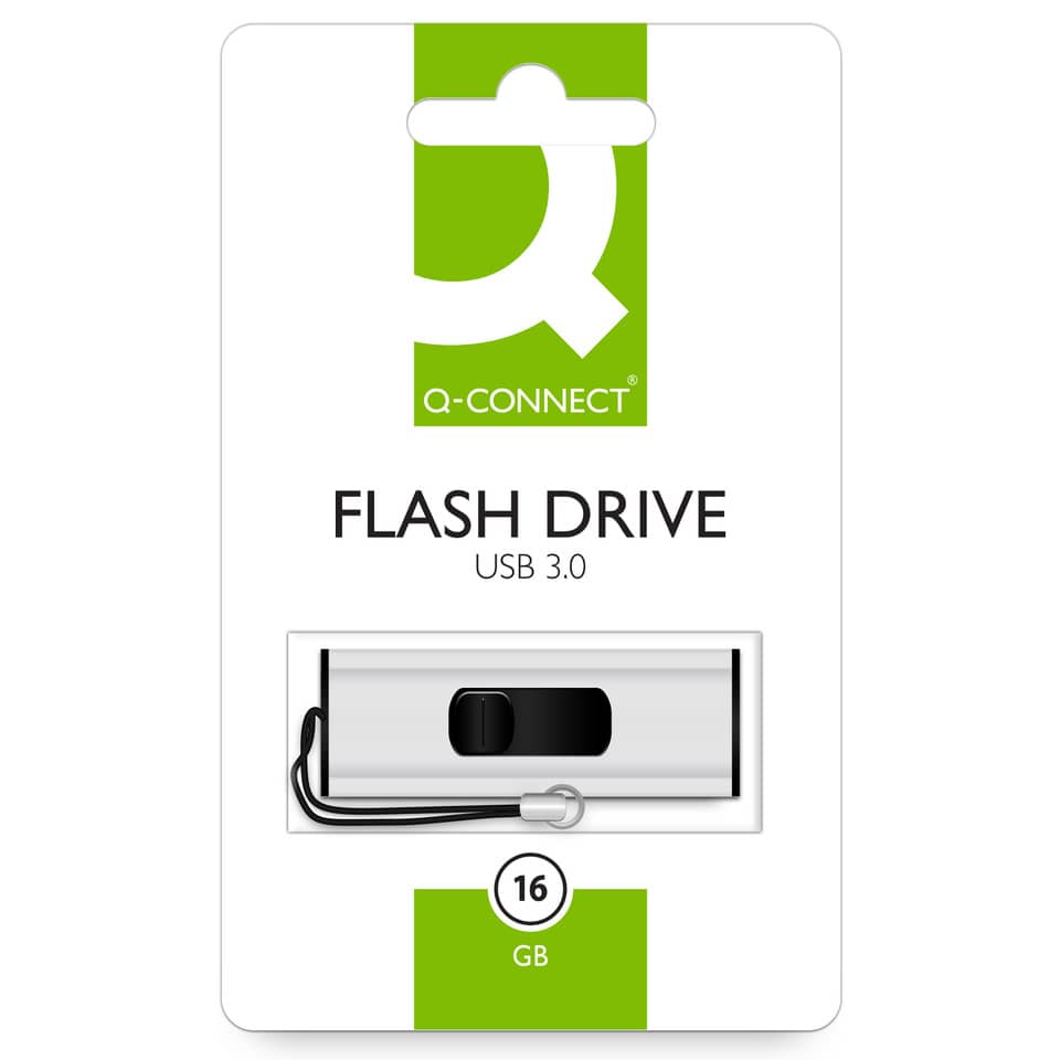 USB 3.0, Flash Drive, 16 GB, Metallgehäuse, Grüne Beschriftung