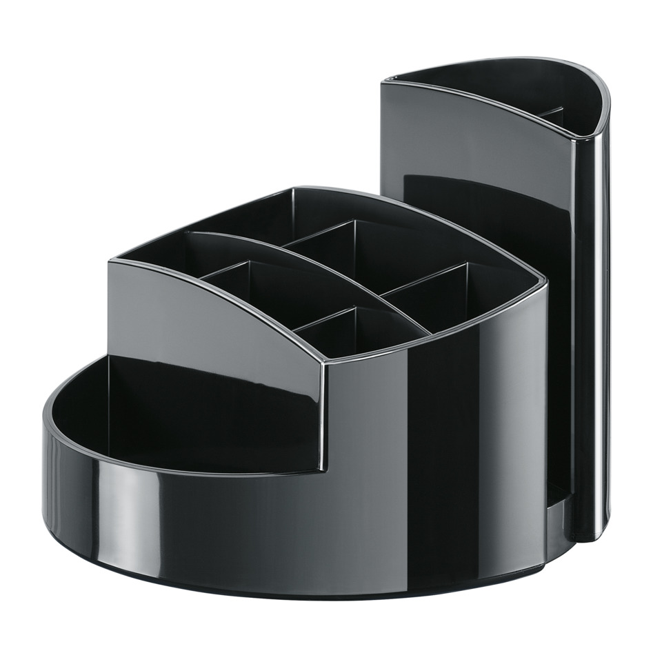 Schreibtisch-Organizer, Stifthalter, Schmuck-/Schreibwaren-Organizer?, Fächer, Chrome/Schwarz?